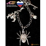 Амулеты на ножном браслете - паук и летучая мышь