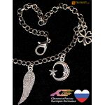 Маленькие шармы на цепи для ботинка 0 полумесяц со звездой и крыло